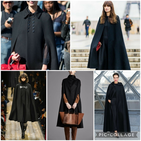 Vintage | Tailored Wool-blend Cape with High Collar - Picture 16 of 16